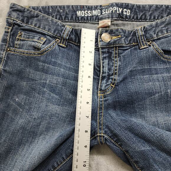 Mossimo Supply Co Shorts Womens 13 Juniors Blue Low Rise Bermuda Fit 6 Stretch - Picture 7 of 10